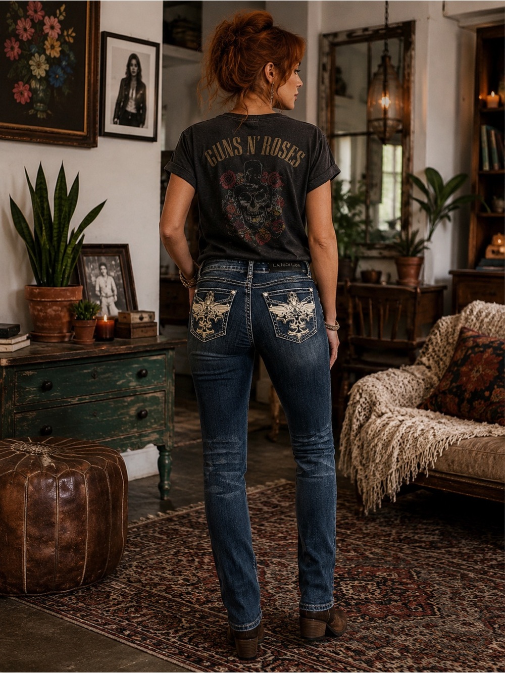L.A. Idol Blue Skinny Jeans with Distressed Details